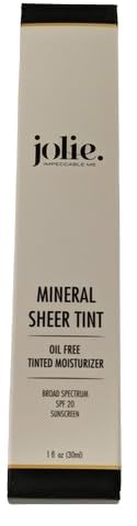 Jolie Mineral Sheer Tint SPF 20 Oil Free - Face Tinted Moisturizer - Hydration - Coverage - Makeup - Mineral Formula - Vegan (Cameo Glow)