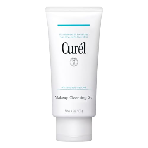 Curel Japanese Skin Care Makeup Cleansing Gel, Gentle Facial Cleanser for Dry, Sensitive Skin, pH-Balanced and Fragrance-Free Japanese Skincare, 4.5 oz (Step 1 of 2-Step Skincare)