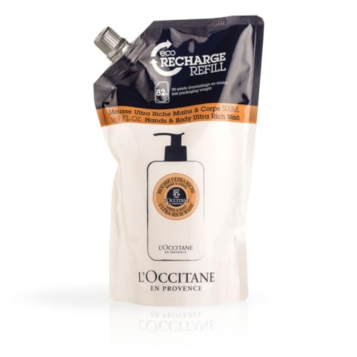 L'OCCITANE Shea Hands & Body Ultra Rich Wash: Cleanse, Soften, Gentle Foaming Cream, Classic Shea Scent, Prevent Dryness, With 5% Shea Butter, 10.1 Fl. Oz