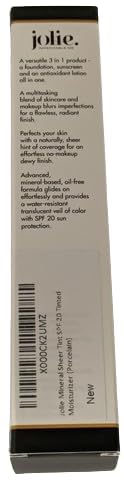 Jolie Mineral Sheer Tint SPF 20 Oil Free - Face Tinted Moisturizer - Hydration - Coverage - Makeup - Mineral Formula - Vegan (Cameo Glow)