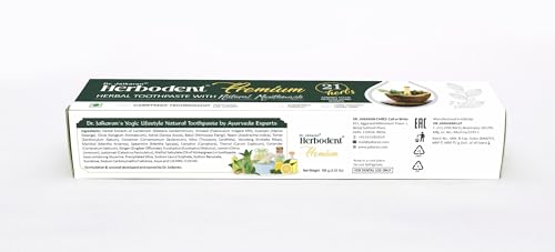 Herbodent® Premium Toothpaste - 21 Herbs for Strong Teeth & Healthy Gums - Neem, Clove, Cinnamon, Cardamom with Natural Mouthwash - No Paraben, No Fluoride, No Saccharin, No Triclosan (6, 5.82 Ounce)