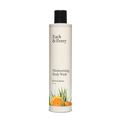 Each & Every Sensitive Skin Body Wash for Women & Men - Citrus & Vetiver - Moisturizing All Natural Body Wash & Shower Gel in Recyclable Packaging - Paraben, Sulfate & Cruelty-Free (10 Fl Oz)