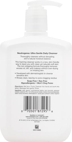 Neutrogena Ultra Gentle Daily Cleanser, 12 Ounce (Pack of 2)