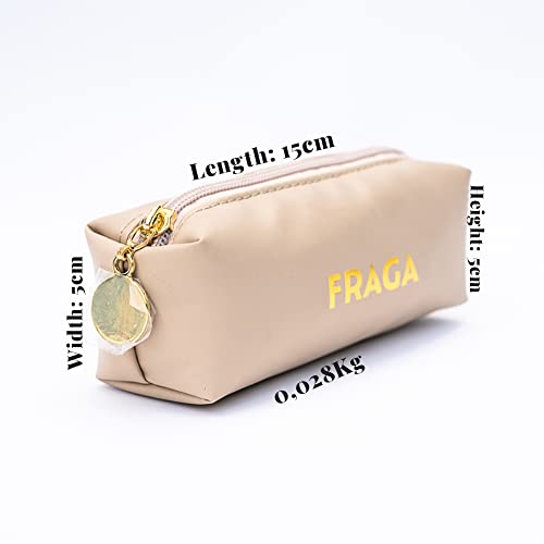 FRAGA 2 in 1 New Model Makeup Bag, Waterproof Cosmetic Bag, with Large Capacity, Skin Care Organizer for Travel, Easy to Clean (Beige)