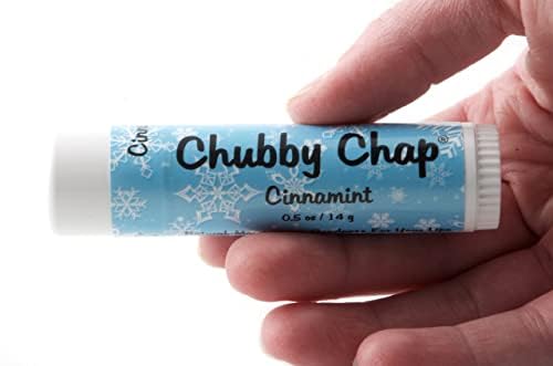 Chubby Chap - Three (3x) Large Jumbo Chapstick Natural Chapstick - 1/2 Ounce Lip Balm (Cinnamint)