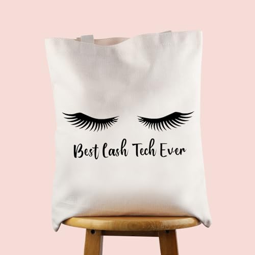 JNIAP Lash Tech Technician Gift For Women Lash Artist Eyelash Cosmetic Makeup Bag Estheticians Beautician Graduation Gift (Lash Tote)