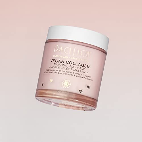 Pacifica Beauty Vegan Collagen Plumping Jelly Overnight Face Mask, Skincare, Peptide Moisturizer, Hyaluronic Acid, Squalane, Glass Skin, For All Skin Types, Vegan, 2.5 fl oz (1 Count)