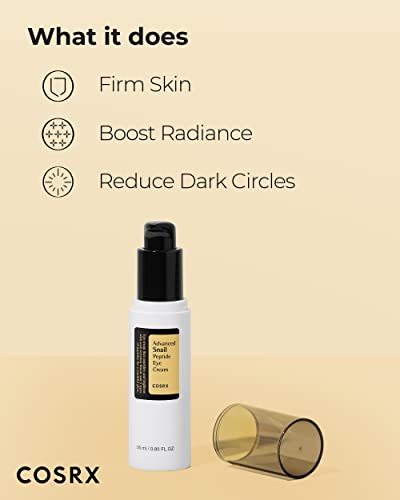 COSRX Snail Peptide Eye Cream with 73.7% Snail Mucin and Niacinamide, Brightening Korean Night Cream for Fine Lines and Dark Circles, Korean Skin Care