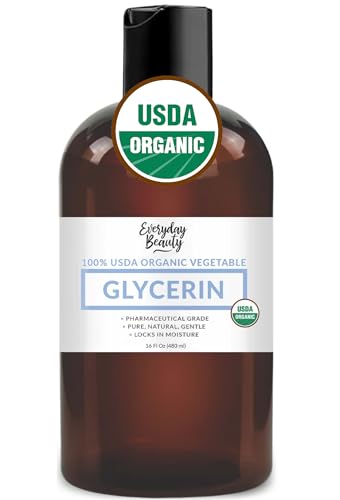 100% Organic Glycerin – USDA Certified - Perfect for DIY Beauty Products, Crafts, and Formulations – Derived From Coconut – Skin and Hair Moisturizer for Deep Hydration – 16 Fl Oz – By Everyday Beauty