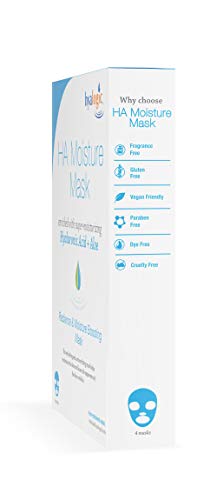 Hyalogic Hyaluronic Acid & Aloe Moisturizing Face Mask – Hydrating & Radiance Boosting Sheet Mask for Women – Vegan, Gluten-Free, Cruelty-Free Facial Treatment – Pack of 4 Pre-Moistened Face Masks