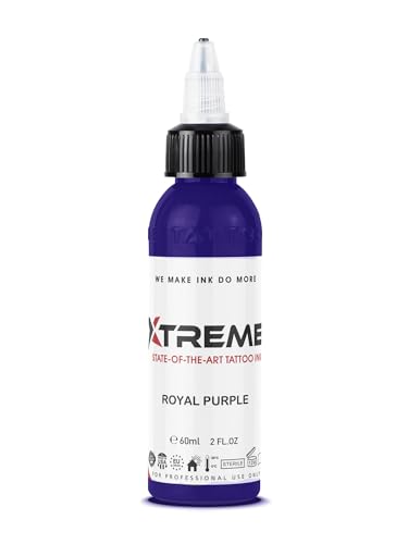 Xtreme Tattoo Ink, Versatile Medium Viscosity for Precision Tattooing, Rich Hue, Quick Healing, Acrylic-Free, Water Based, Highest Safety Standards - Ready-to-Use Tattoo Ink (Royal Purple, 2 oz)