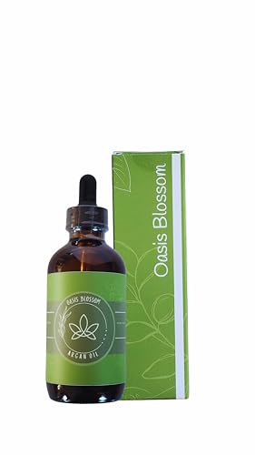 Oasis Blossom Argan Oil for Face, Skin, Hair, Scalp & Nails |100% Pure Organic Cold Pressed Unrefined Argan Oil | Non-Sticky, Lightweight | 100% Natural Moroccan Hair Oil | 50 ml (1.7 Oz)