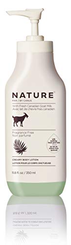 Nature By Canus Creamy Body Lotion, Fragrance Free, 11.8 Oz, With Smoothing Fresh Canadian Goat Milk, Vitamin A, B3, Potassium, Zinc, and Selenium