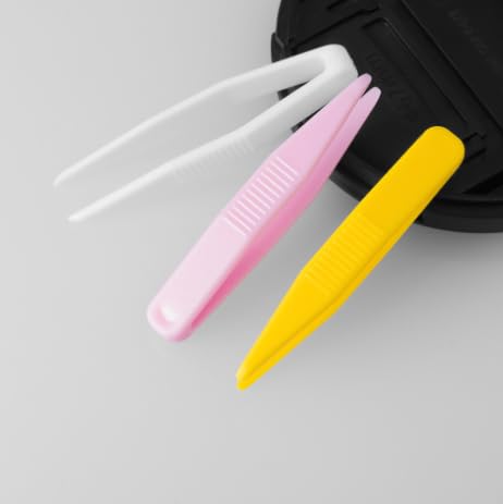 AccGin 3 Pcs Mini Plastic Tweezers Clips Portable