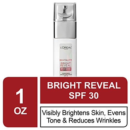 L'Oréal Paris Revitalift Bright Reveal Anti-Aging Day Cream with SPF 30 with Glycolic Acid, Vitamin C & Pro-Retinol, Reduce Wrinkles 1 fl. oz.