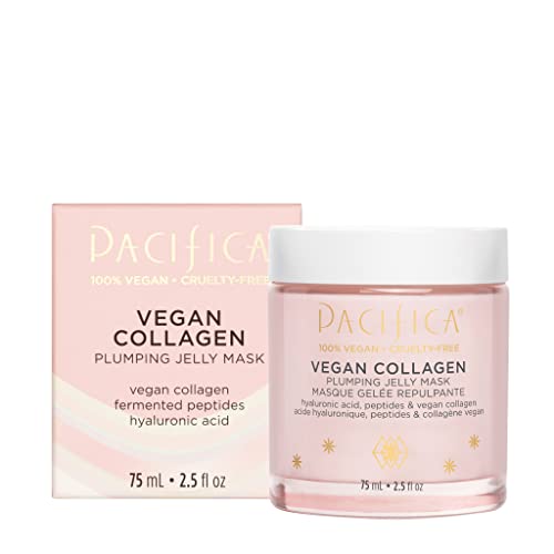 Pacifica Beauty Vegan Collagen Plumping Jelly Overnight Face Mask, Skincare, Peptide Moisturizer, Hyaluronic Acid, Squalane, Glass Skin, For All Skin Types, Vegan, 2.5 fl oz (1 Count)