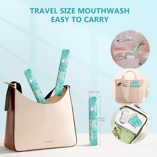 Mouthwash Travel Size Portable Mouthwash Packets to Go, Alcohol & Fluoride Free Fresh Mint Mouthwash Strips for Superior Oral Hygiene,30 Individual Disposable Mouthwash Packs