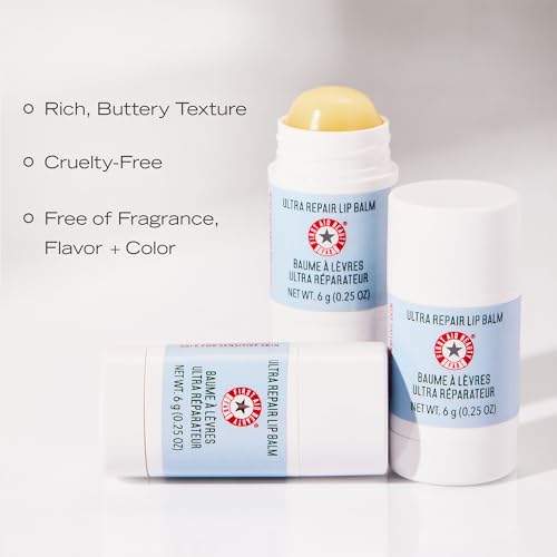 First Aid Beauty Ultra Repair Lip Balm – Instantly Hydrates to Leave Lips Soft, Supple + Plump – Concentrated Formula of Botanical Oils, Butters + Waxes – 0.25 oz