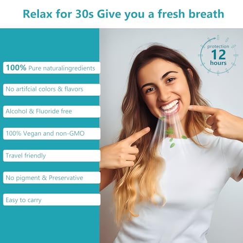 Mouthwash Travel Size Portable Mouthwash Packets to Go, Alcohol & Fluoride Free Fresh Mint Mouthwash Strips for Superior Oral Hygiene,30 Individual Disposable Mouthwash Packs