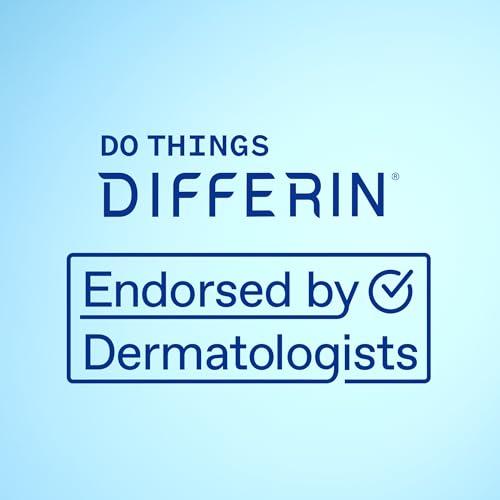 Differin Acne Treatment Gel, 30 Day Supply, Retinoid Treatment for Face with 0.1% Adapalene, Gentle Skin Care for Acne Prone Sensitive Skin, 15g Pump (Packaging May Vary)