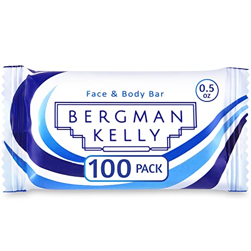 BERGMAN KELLY - Hotel Soap Bars - White Tea, 0.5 oz, 100 PK - Travel Size Luxury Bulk Amenities Bar Soap - Mini Individually Wrapped Rectangular Soap, Small Toiletries for Airbnb, Motel, Guest Bath