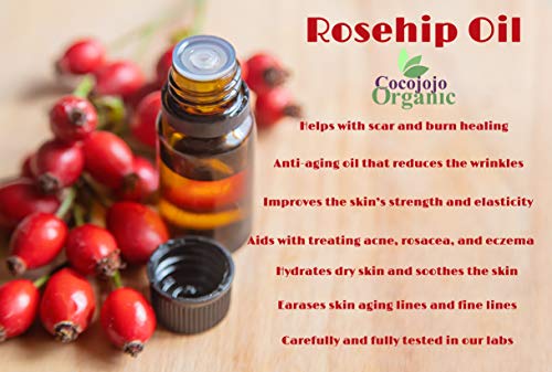 cocojojo Rosehip Oil - Pure Natural Seed Oil Cold Pressed 8 oz Face Skin Unrefined