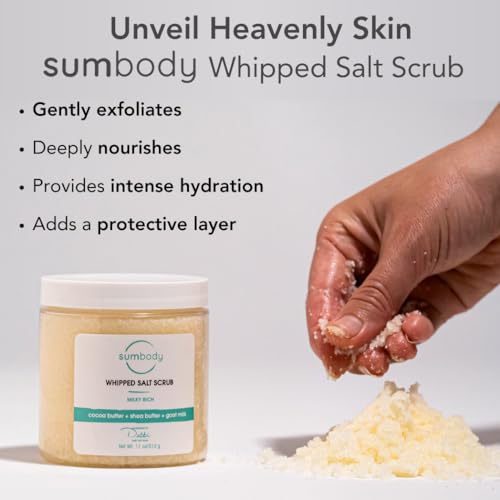 Whipped Sea Salt Scrub Citrus Splash - Exfoliating Body Scrub for Skin, Moisturizing Foot Scrub & Hand Scrub, Hydrating Bath Scrub & Body Exfoliator for Men and Women, Made in USA