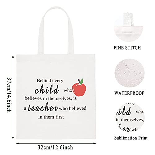 WCGXKO Teacher Appreciation Gift Teacher Zipper Pouch Cosmetics Bag Graduation Gift for Teacher (Behind every child tote)