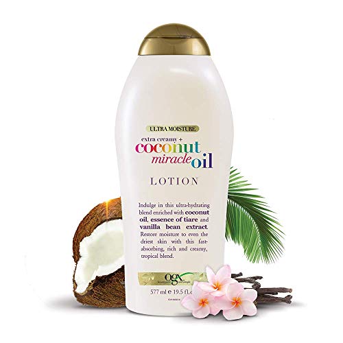 OGX Extra Creamy + Coconut Miracle Oil Ultra Moisture Lotion, 19.5 Ounce (Pack of 3)