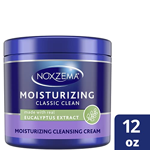 Noxzema Classic Clean Original Deep Cleansing Cream for Soft & Smooth Skin – Real Eucalytpus Extract Noxzema Moisturizing Cleansing Cream Face Wash, 12 Oz Ea (Pack of 4)