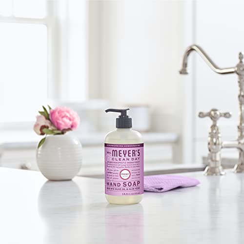 MRS. MEYER'S CLEAN DAY Hand Soap, Made with Essential Oils, Biodegradable Formula, Peony, 12.5 fl. oz