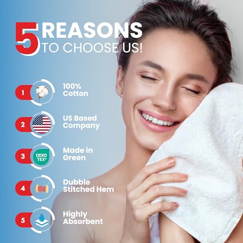 Infinitee Xclusives Premium Wash Cloths for Showering [13x13] – 100% Cotton Washcloths [Pack of 12], Soft and Absorbent Face Towels for Bathroom Wash Clothes, Gym, and Spa |Charming Grey|