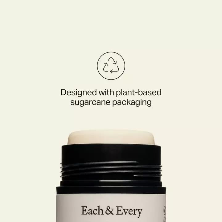 Each & Every All Natural Deodorant - Aluminum Free Deodorant for Women & Men - Cardamom & Ginger - Sensitive Skin Friendly & All Day Odor Protection - Travel Size Plant-Based Packaging (2.5 Oz)