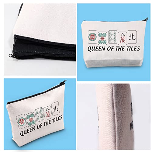 GJTIM Mahjong Cosmetic Bag Queen Of The Tiles Mahjong Board Game Storage Bag for Mahjong Lover (Tiles Queen Bag)