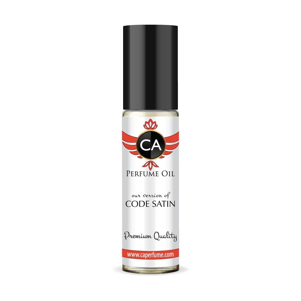 CA Perfume Impression of Code Satin For Women Replica Fragrance Body Oil Dupes Alcohol-Free Essential Aromatherapy Sample Travel Size Concentrated Long Lasting Attar Roll-On 0.3 Fl Oz/10ml