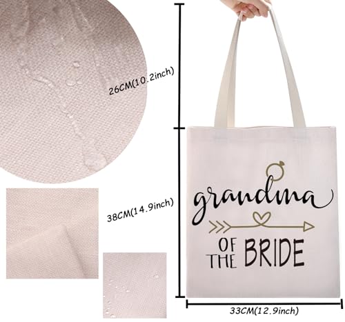 TSOTMO Grandma Grandmother Gift Groom Grandma Gift Grandma of The Groom canvas tote bags Wedding Dinner Gift (Bride canvas)