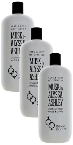 ALYSSA ASHLEY Musk Hand and Body Lotion, 25.5 Fl Oz. (Pack of 3)