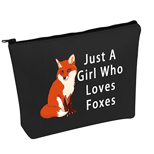 JNIAP Fox Cosmetic Bag Fox Lover Gift Loves Foxes Makeup Pouch Fox Animal Travel Toiletry Bag (BL-Loves Foxes Bag)