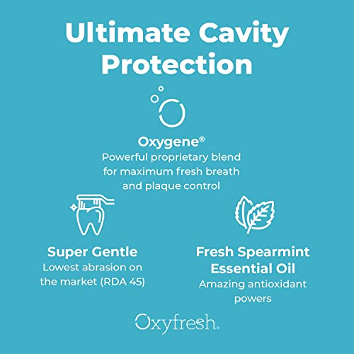 Oxyfresh Premium Cavity Protection – Fresh Mint Fluoride Toothpaste – Low Abrasion Anticavity Toothpaste for Sensitive Teeth – Remineralizing Enamel Repair to Prevent Tartar & Cavities | 5oz