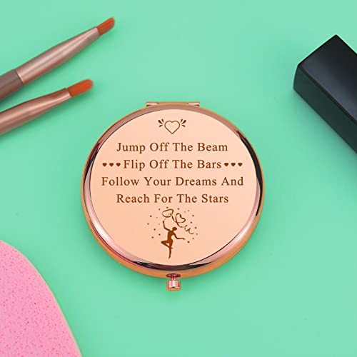 Gymnastics Inspirational Gift for Women Compact Makeup Mirror for Gymnast Gymnastics Gifts for Girls Gymnastic Lover Gifts Gymnasts Team Gifts Encouragement Gifts Folding Makeup Mirror for Her