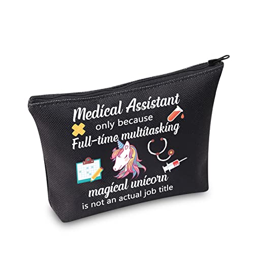 MBMSO Medical Assistant Makeup Bag MA Gift for Nurse Medical Assistant Graduation Gift Cosmetic Pouch Bag Unicorn Bag (Medical Assistant bag)