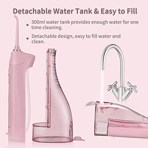 TOVENDOR Electric Water Flosser, Cordless Dental Oral Irrigator - 3 Modes, 5 Tips for Family Hygiene