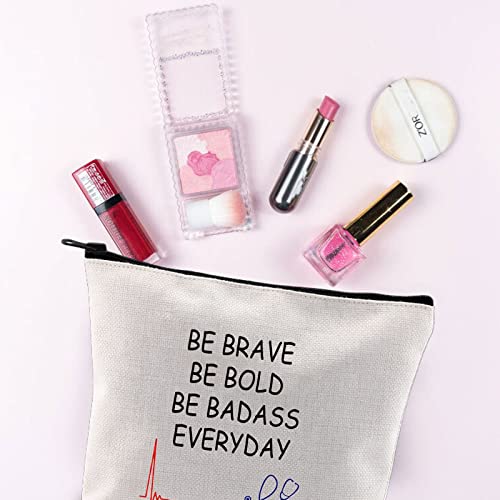 G2TUP Emergency Medical Technician Makeup Bag Be Brave Be Bold Be Badass Everyday First Responder Paramedic Pouch (BE BRAVE New)