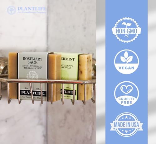 Plantlife Peppermint 3-pack Bar Soap - Moisturizing and Soothing Soap for Your Skin - Hand Crafted Using Plant-Based Ingredients - Made in California 4oz Bar