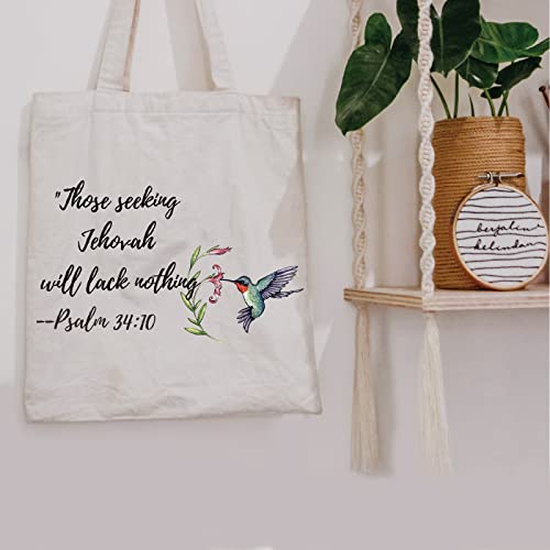 POFULL Pioneer School 2022 Gift JW Gifts Psalm 34:10 Gift Those seeking Jehovah will lack nothing good Cosmetic Bag (Those seeking Tote bag)