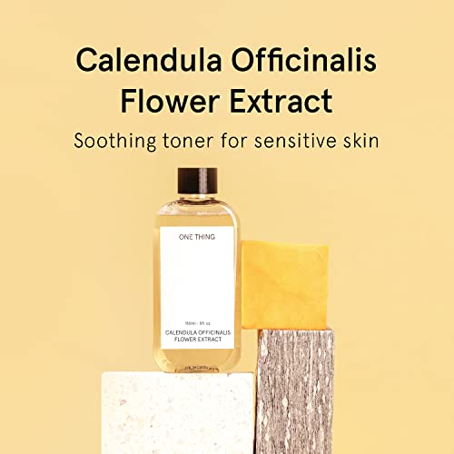 ONE THING Calendula Officinalis Flower Extract Toner 10.14 Fl Oz | Hydrating Soothing Vegan Facial Extracto, Smooth Soft Sensitive Oily Acne Prone Skin, Barrier Relief Sebum Control | Korean Skin Care