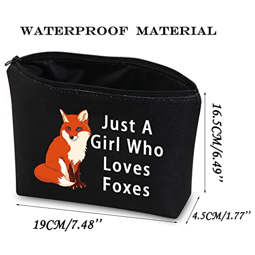 JNIAP Fox Cosmetic Bag Fox Lover Gift Loves Foxes Makeup Pouch Fox Animal Travel Toiletry Bag (BL-Loves Foxes Bag)