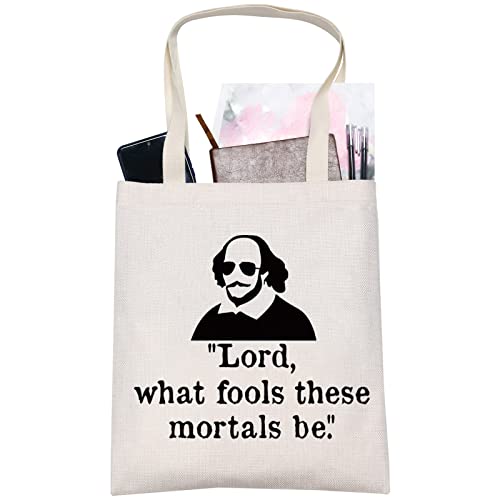 LEVLO Shakespeare Cosmetic Make Up Bag Shakespeare Fans Gift Lord What Fools These Mortals Be Zipper Pouch Bag(What Fools)