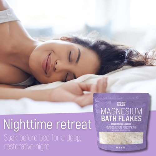 Magnesium Flakes for Bath - Magnesium Chloride Flakes with Lavender – Dead Sea Salts for Soaking – Magnesium Bath Flakes - Enhanced with Lavender (3 Pound)