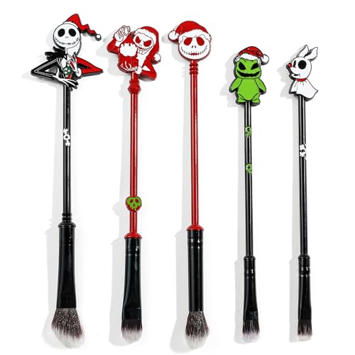 Anime Coraline Makeup Brushes Set - Metal Horror Movie Figure Makeup Brushes Halloween Cartoon Eyeshadow Brush For Women Girls Gift